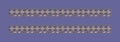 Floral Jacquard Border Horizontal Golden Lines Embroidery Design