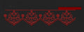 Floral Jacquard Woven Red Flower Embroidery Design
