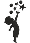 Chailld Play With Star Embroidery Design