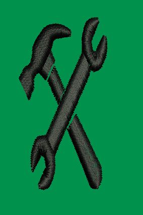 Crossed Tools Embroidery Design