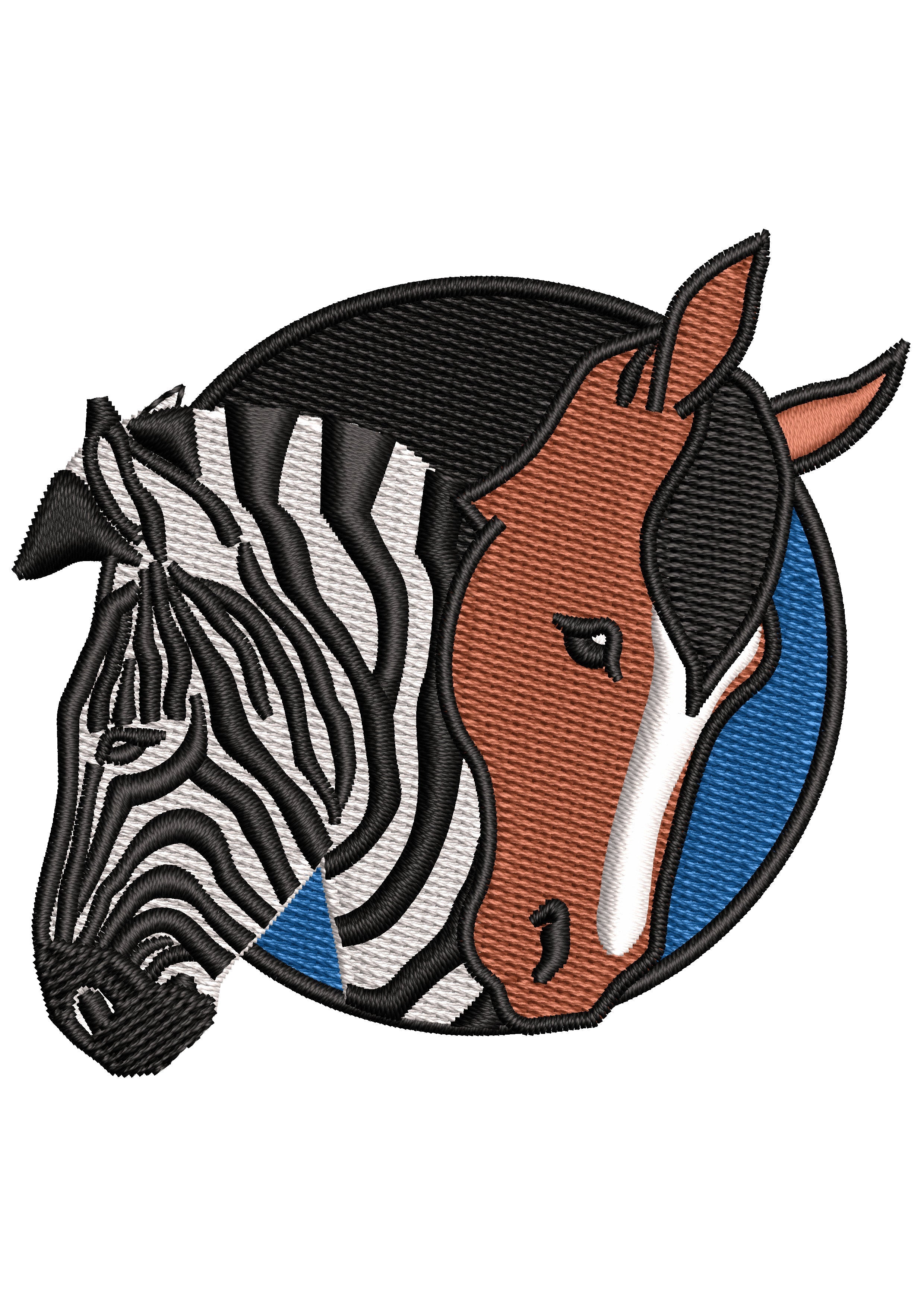Zebra Horse Embroidery Design