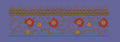 Ornate Red Floral Vine Border Embroidery Design