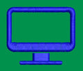 Blue Monitor Icon Embroidery Design
