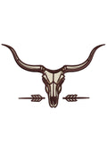 Bull Head Skull Embroidery Design
