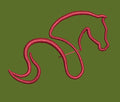 Minimalist Equine Silhouette Embroidery Design
