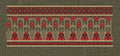 Floral Jacquard Woven Golden Lines Embroidery Design