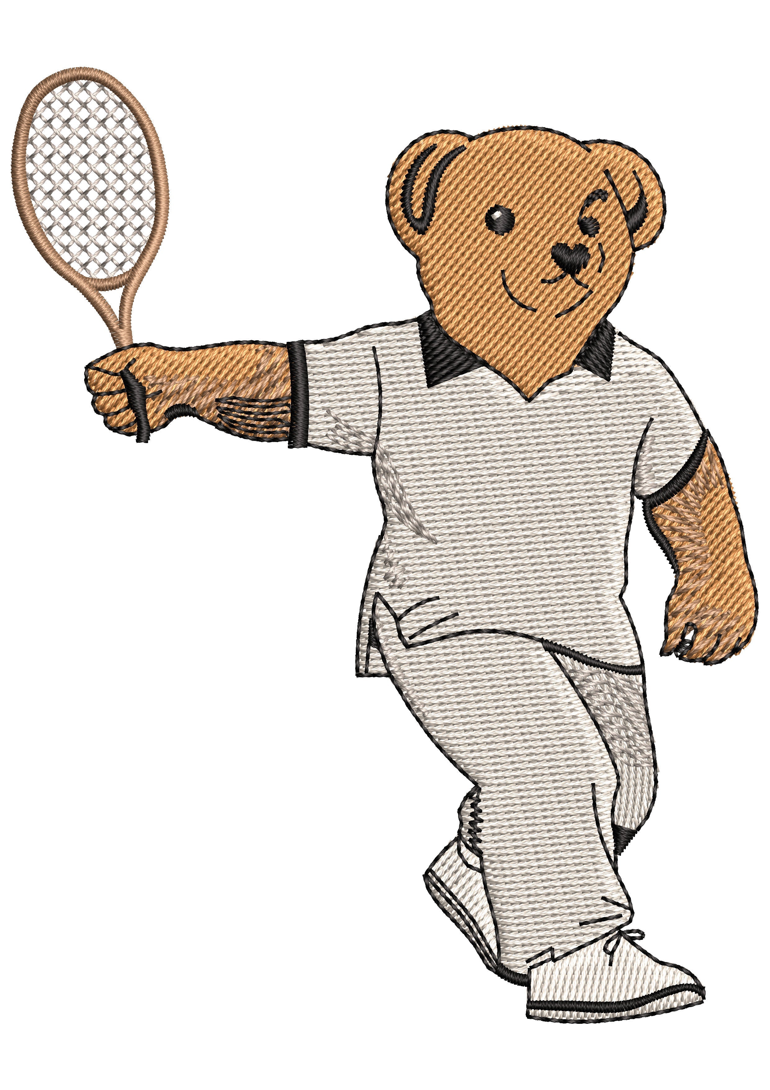 Bear Playing Embroidery Design