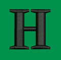 Letter H Serif Initial Embroidery Design