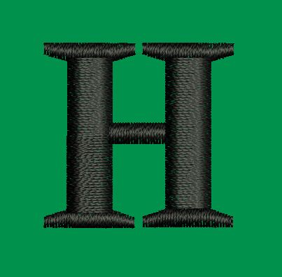 Letter H Serif Initial Embroidery Design