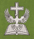 Cross Holy Book Dove Embroidery Design