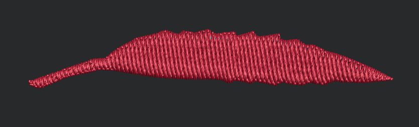 Red Jagged Leaf Embroidery Design