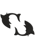 Double Shark Embroidery Design