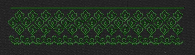 Green Floral Jaal Lace Border Embroidery Design