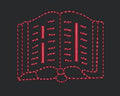 Open Tome Outline Embroidery Design
