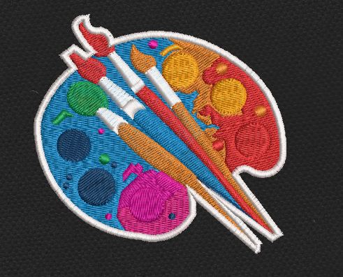 Painting Palette Embroidery Design