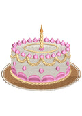 Birthday Cake Embroidery Design