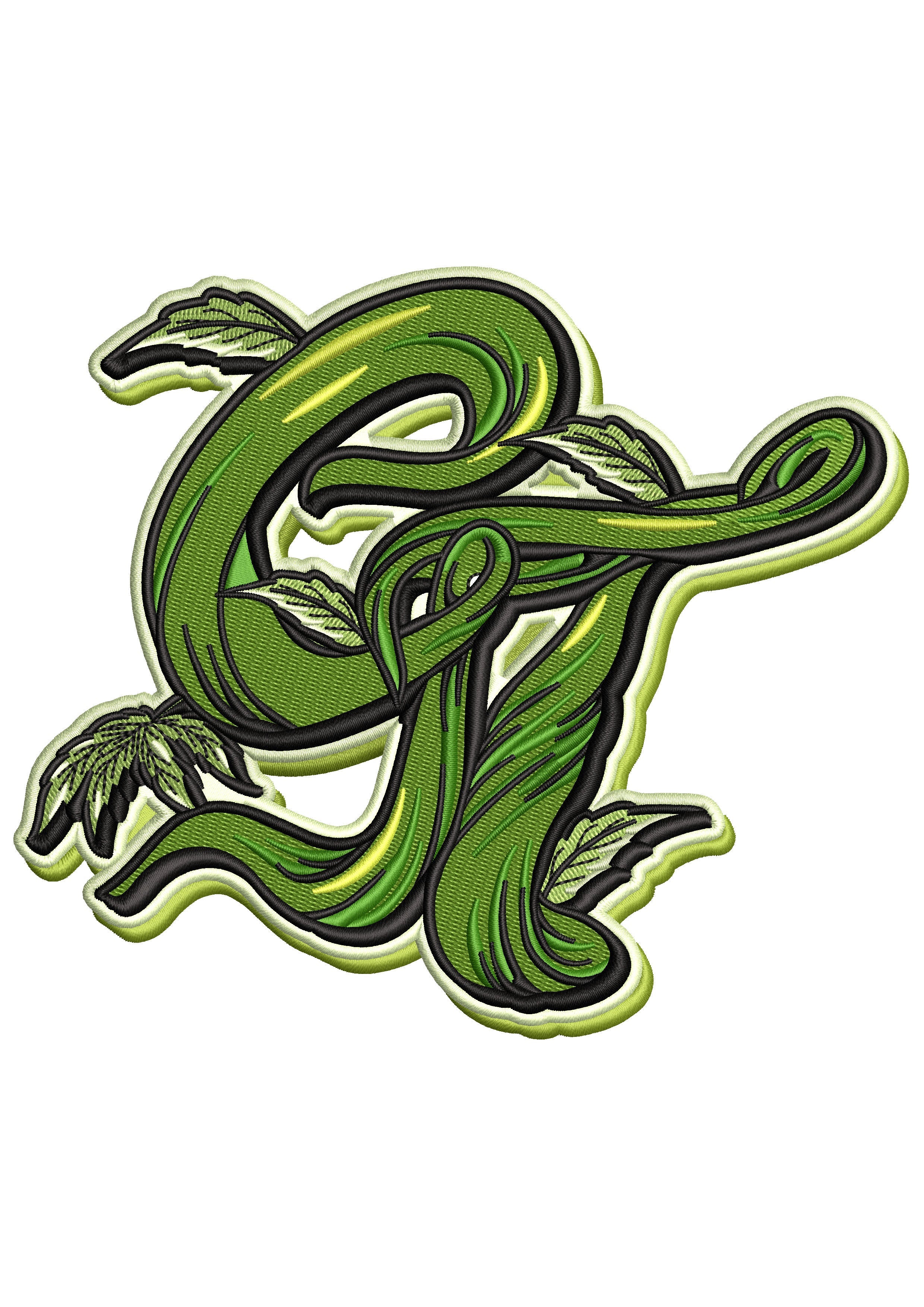 Snake Coral Embroidery Design