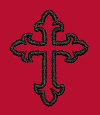 Ornate Filigree Cross Embroidery Design