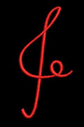 Treble Clef Embroidery Design