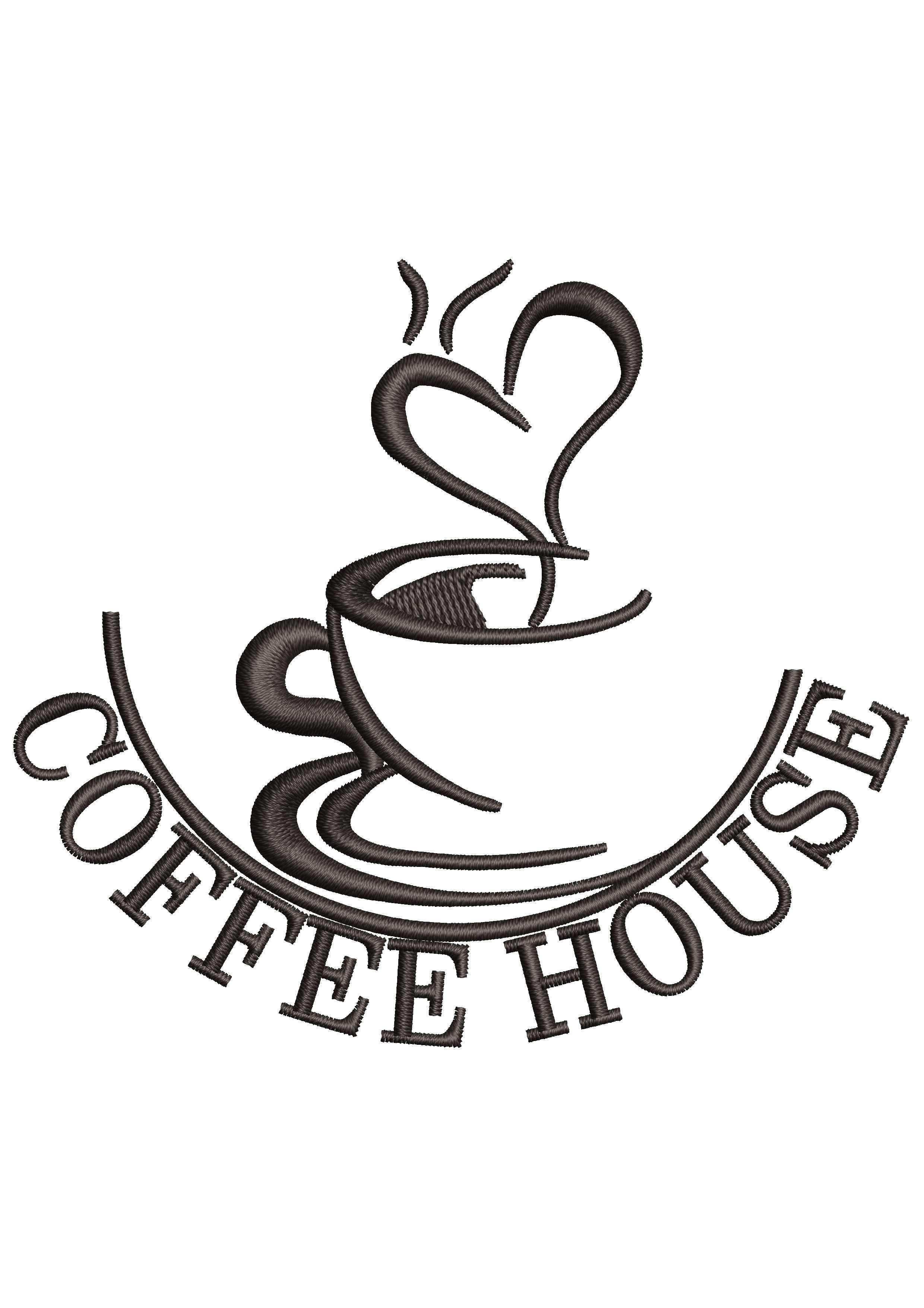 Coffee House Embroidery Design