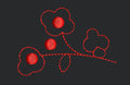 Stylized Flowers Embroidery Design