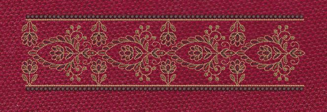 Crimson Gold Floral Border Embroidery Design