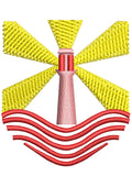 Ocean Tower Embroidery Design