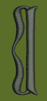 Stylized Letter D Embroidery Design