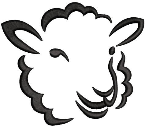 Sheep Face Embroidery Design