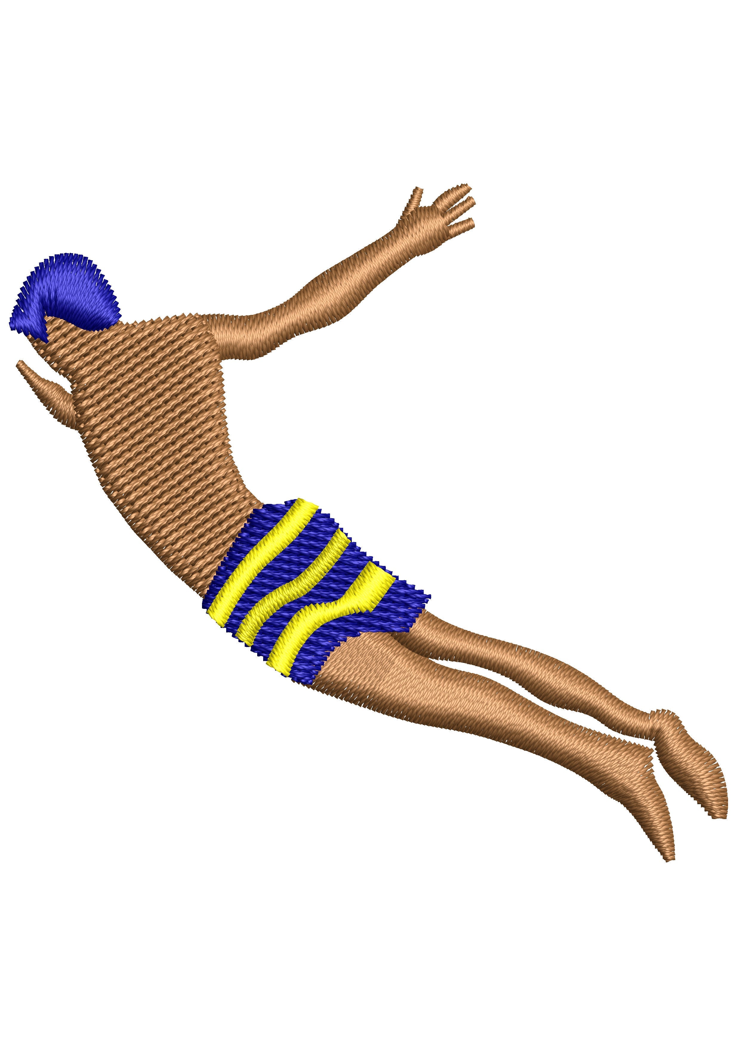 Swimmer Embroidery Design