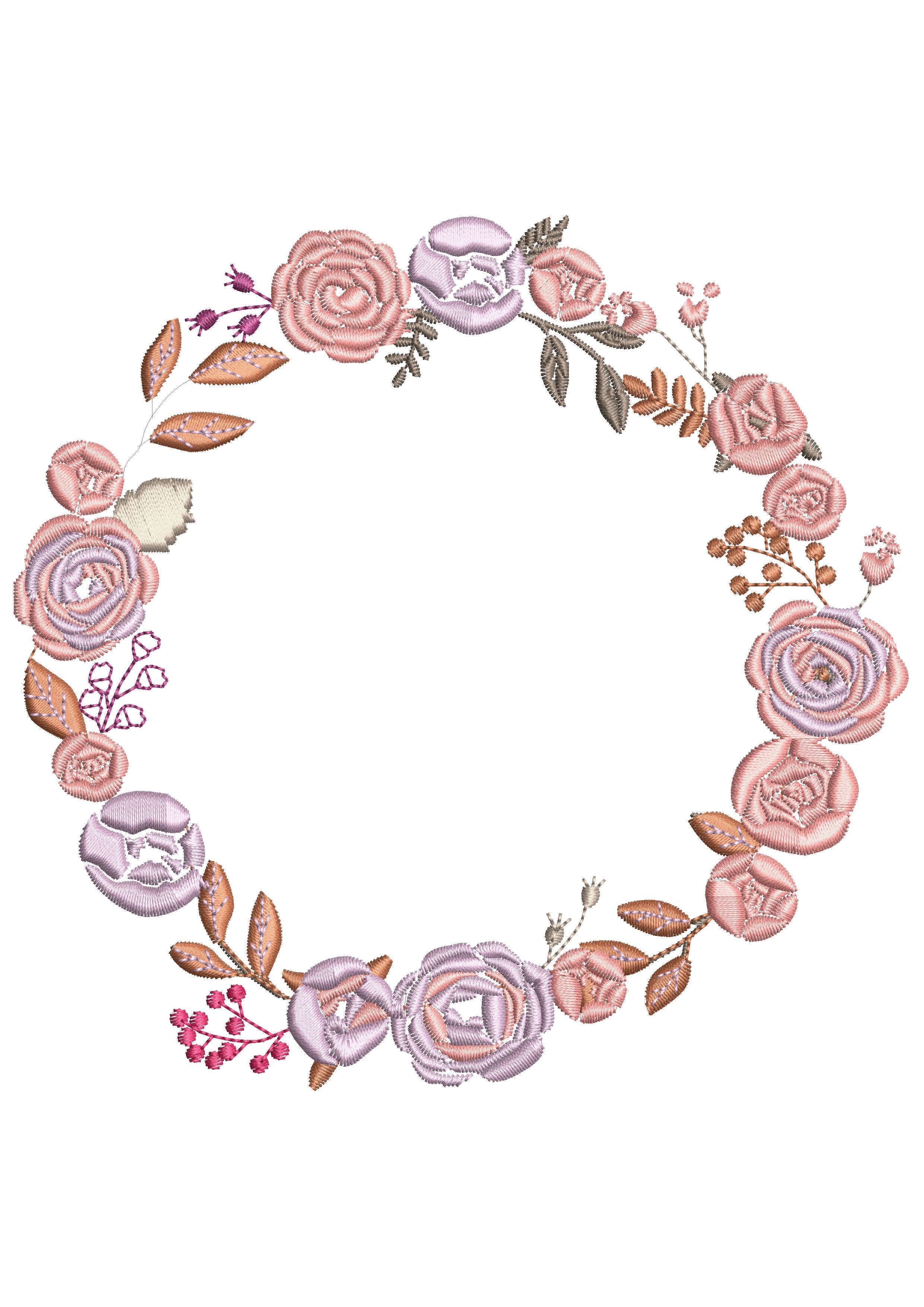 Wreath Spring Embroidery Design