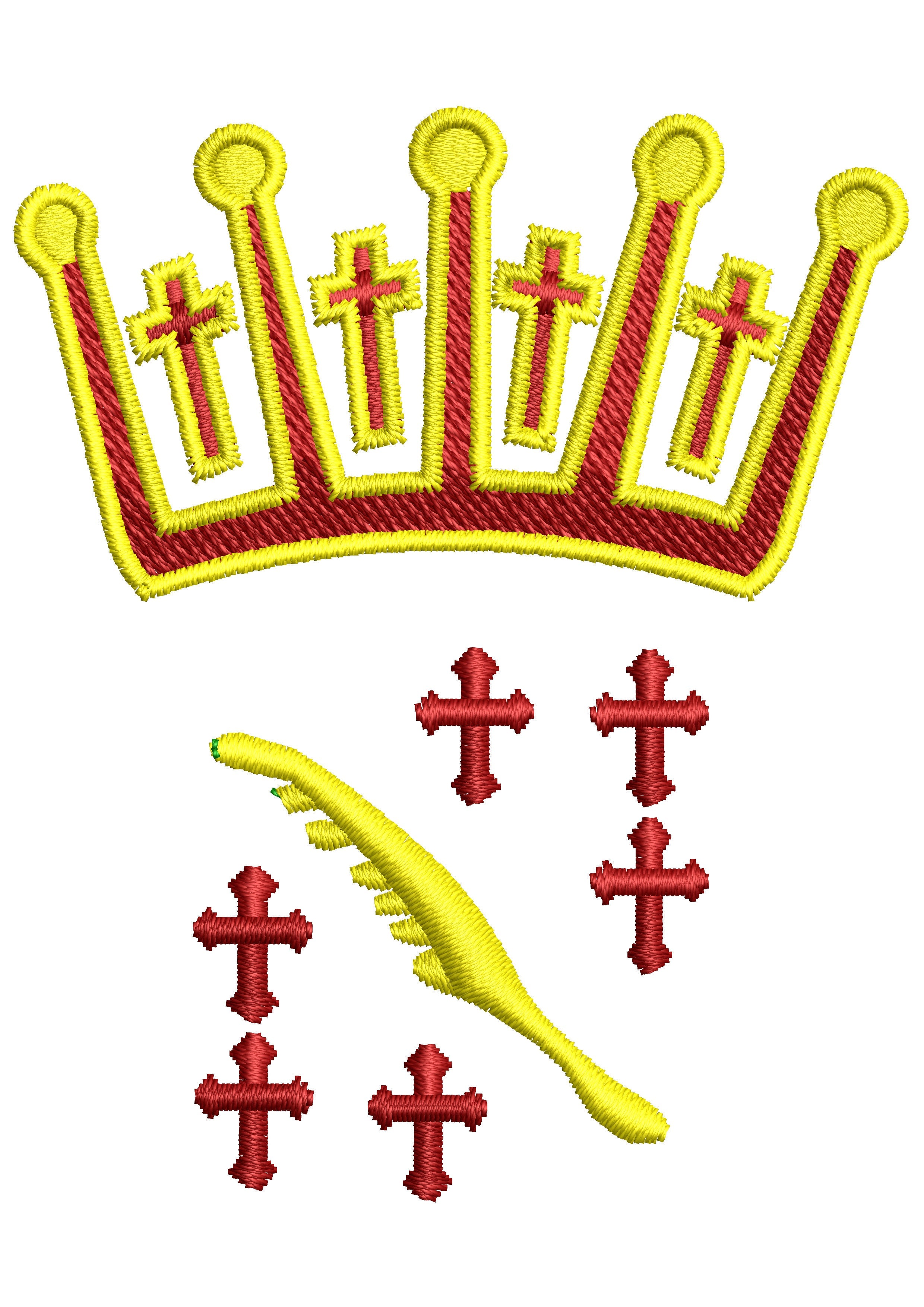 Cross S King Embroidery Design