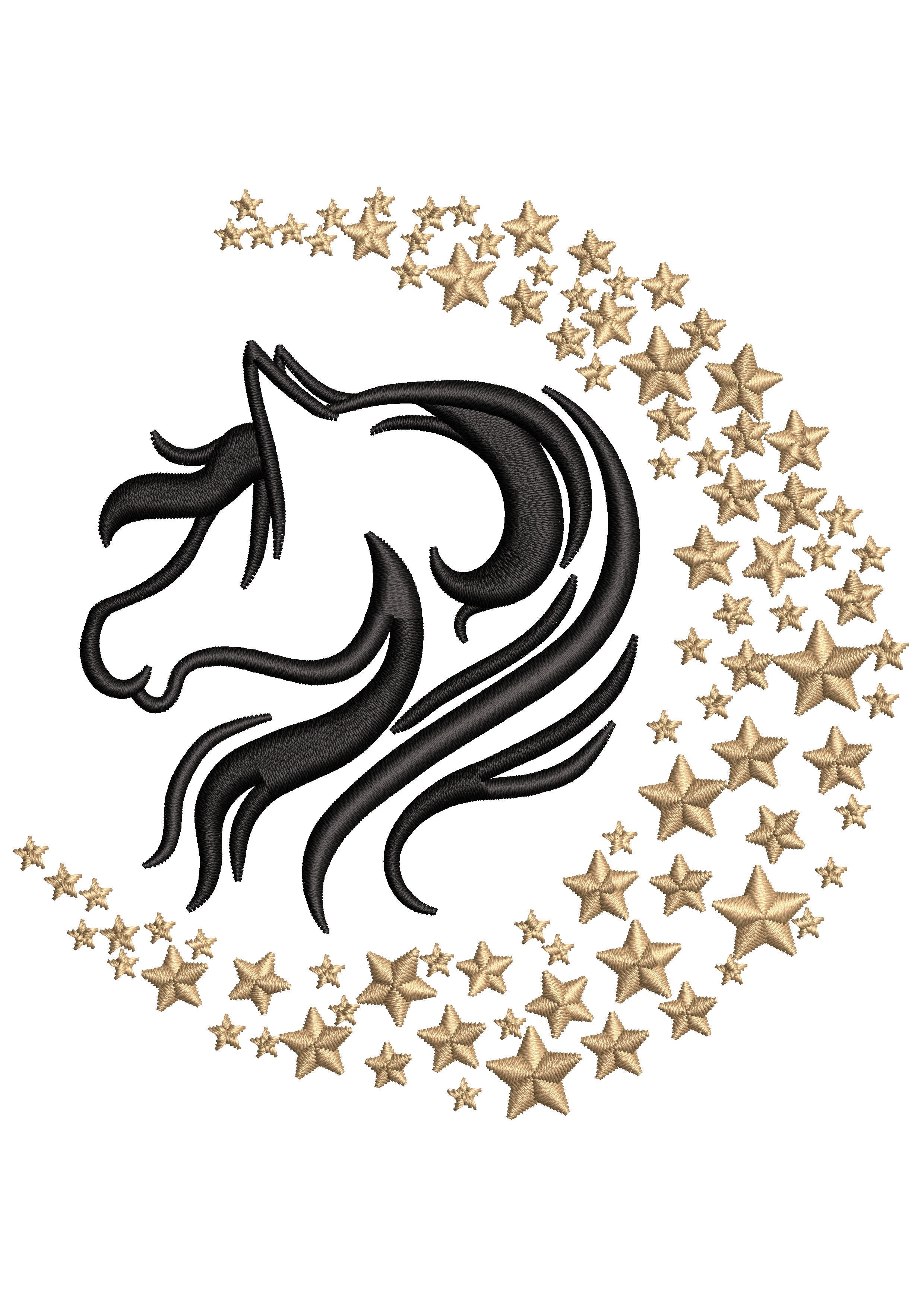 Moon Horse Embroidery Design