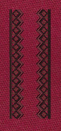 Floral Border Black Vertical Lines Embroidery Design