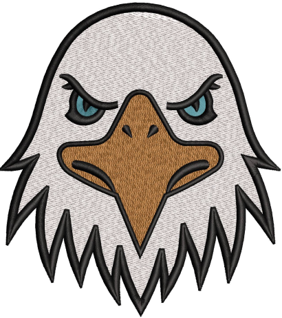 Eagle Face Embroidery Design