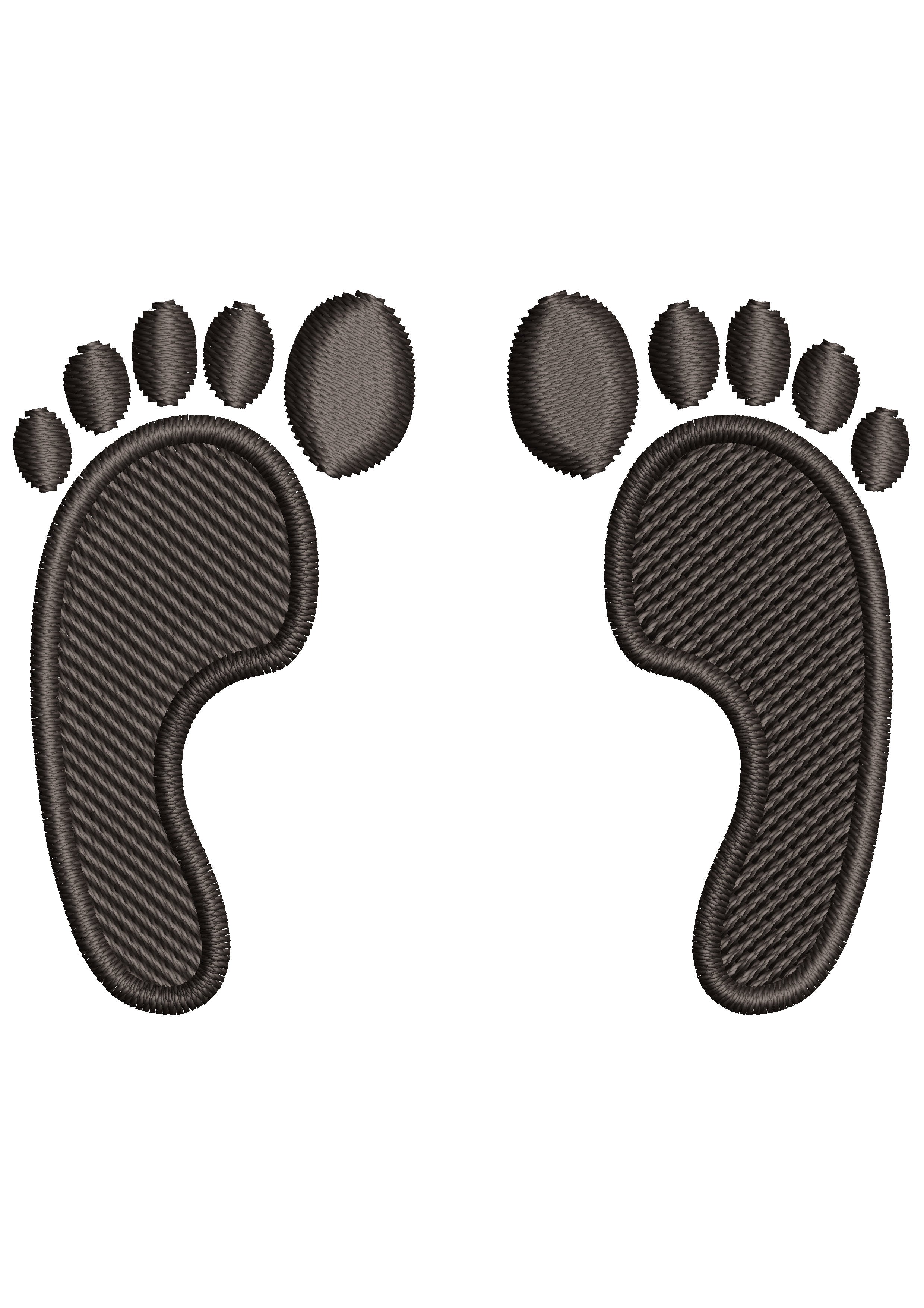 Feet Sketch Embroidery Design