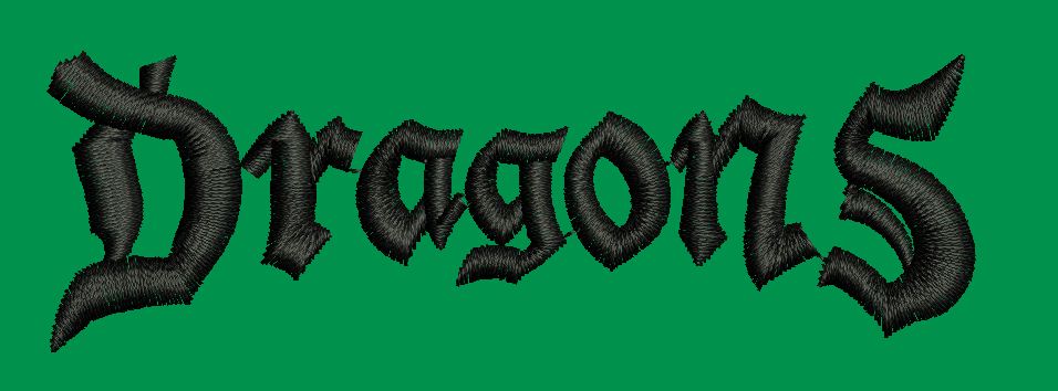 Gothic Script Typography Embroidery Design