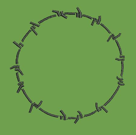 Barbed Wire Circle Embroidery Design