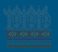 Azure Paisley Tapestry Embroidery Design