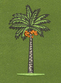 Date Palm Tree Embroidery Green & Orange Embroidery Design