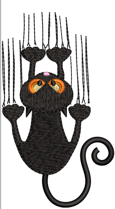 Black Cat Embroidery Design