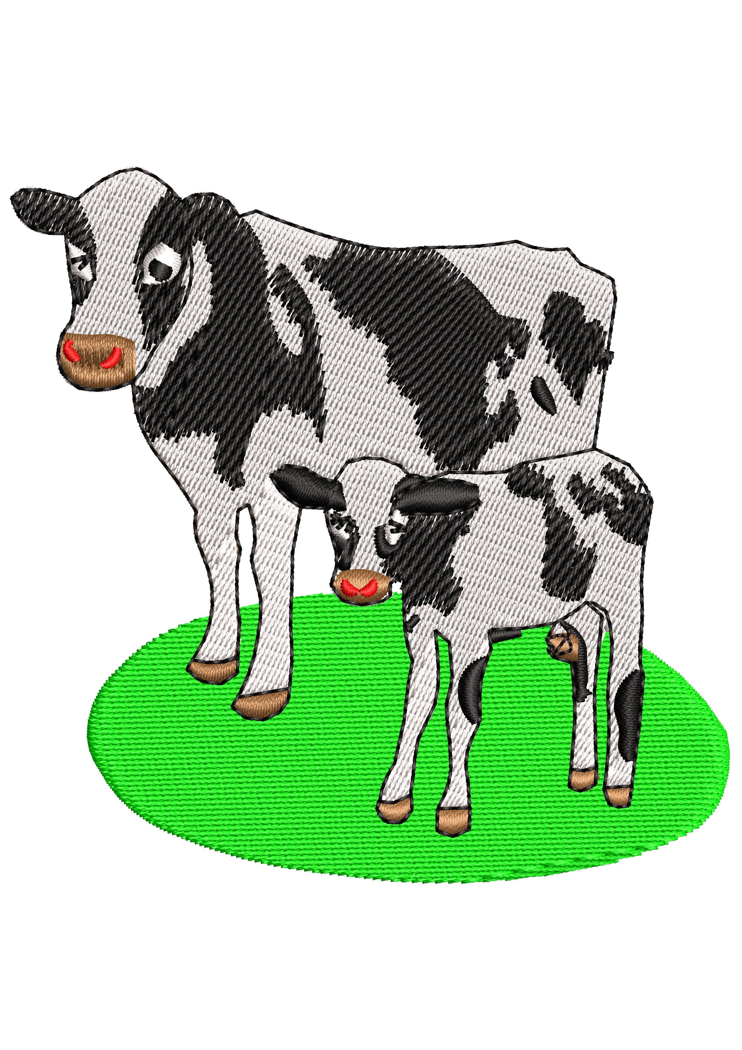 Cows Family Embroidery Design