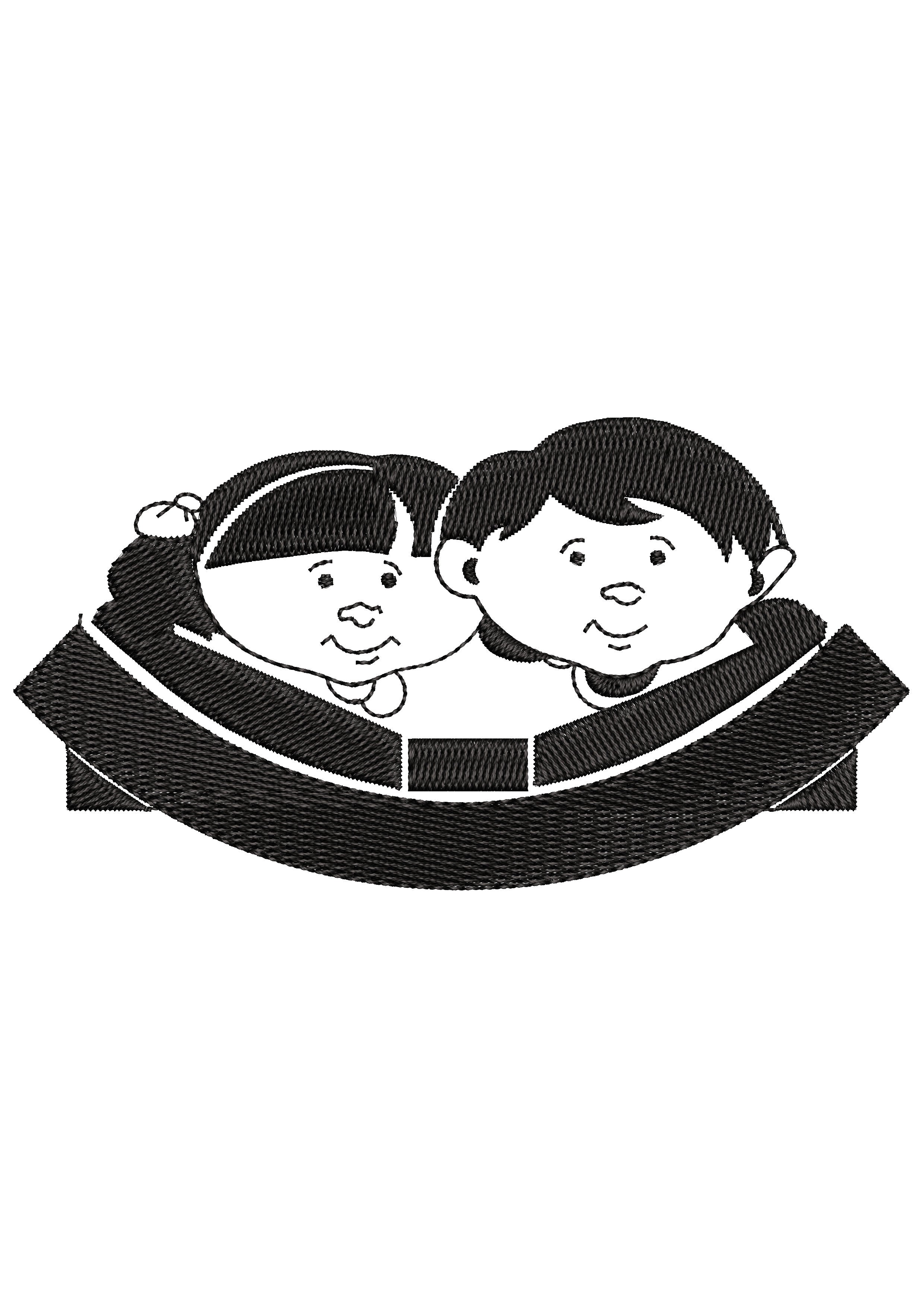 Boy Girl Embroidery Design