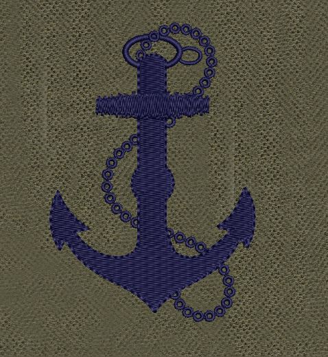 Anchor Navy Nautical Emblem Embroidery Design