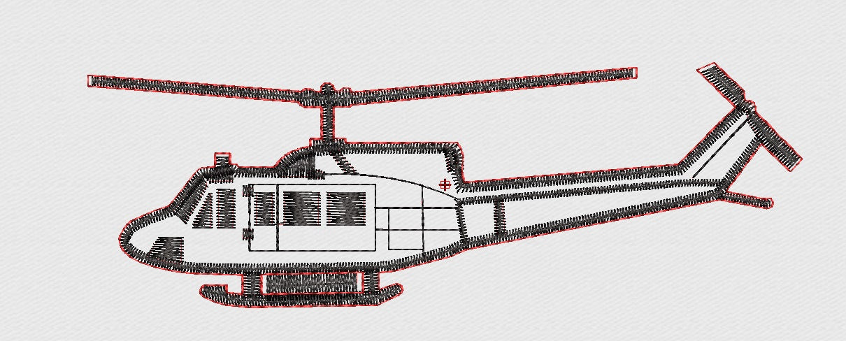 Helicopter Embroidery Design