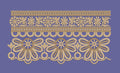 Gold Lace Scalloped Petal Border Embroidery Design