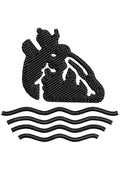 Black Heart Embroidery Design