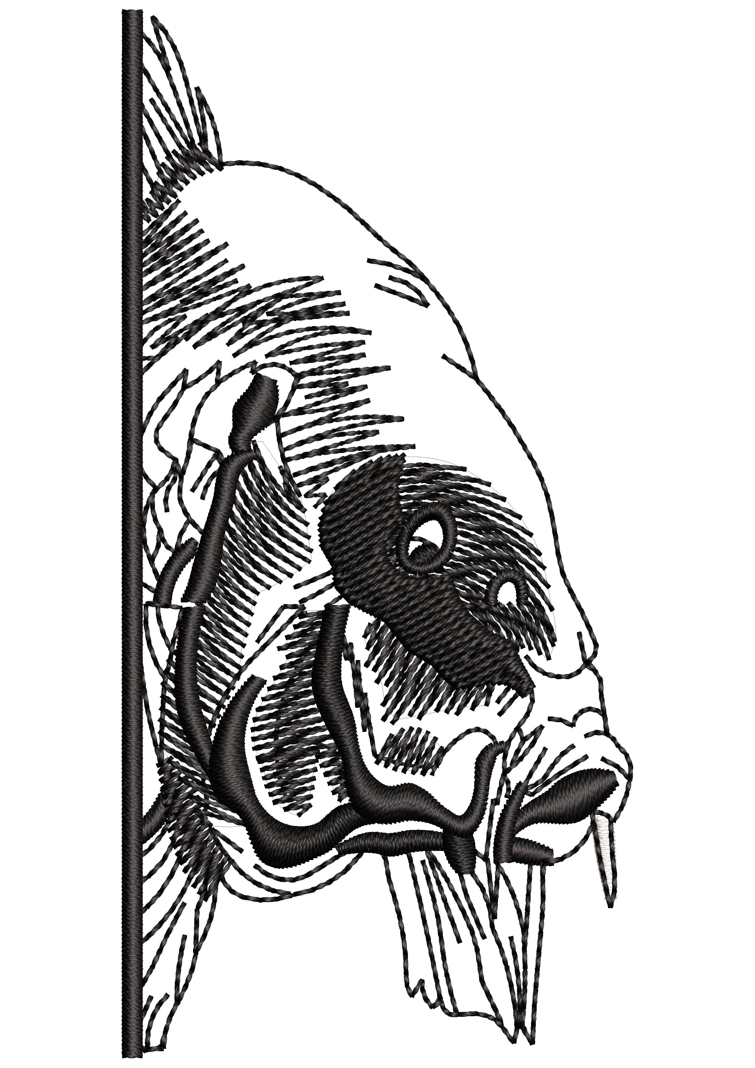 Seal Fish Head Embroidery Design