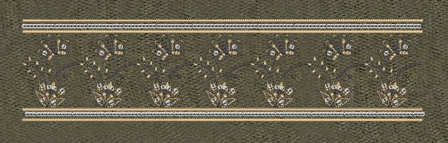 Floral Endless Border Gray Lines Embroidery Design