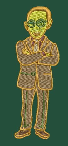 Gentleman in Suit Embroidery Design